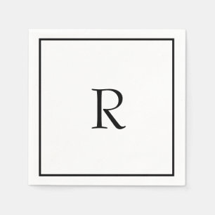 Guardanapo De Papel Chá de panela Monogramas Nome Casamento Branco Pre