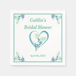 Guardanapo De Papel Chá de panela Napkin - tema Aqua Watercolor Heart