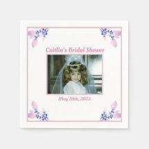 Chá de panela Napkin - Tema Rosa com Foto