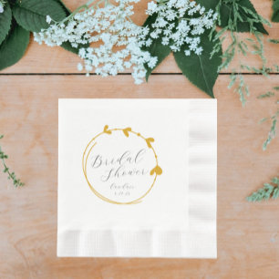 Guardanapo De Papel Chá de panela ouro Amarelo Simples Coração