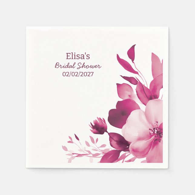 Guardanapo De Papel Chá de panela Personalizado de Aquarela de Blooms  (Frente)