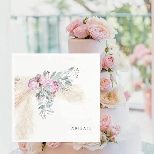 Guardanapo De Papel Chá de panela Personalizado de Peões Rosa Boho (Criador carregado)