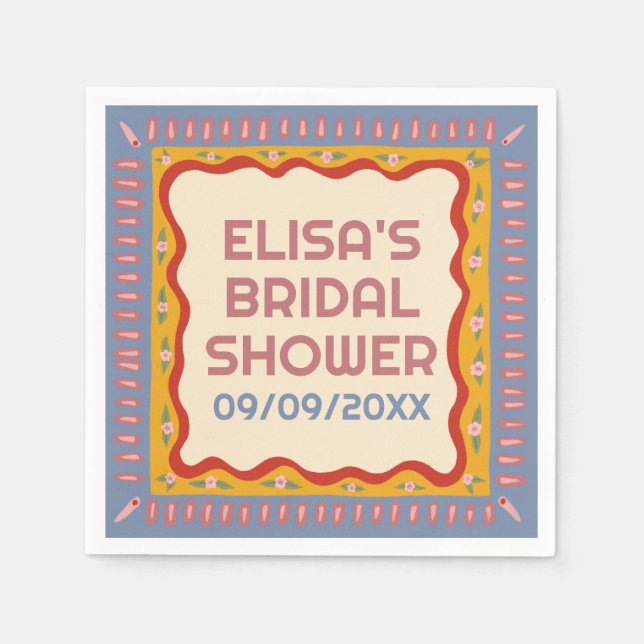 Guardanapo De Papel Chá de panela PERSONALIZADO do Retro Boho Fun (Frente)