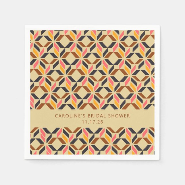 Guardanapo De Papel Chá de panela Personalizado Preto Geométrico Moder (Frente)