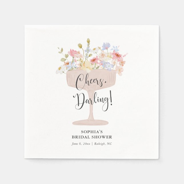 Guardanapo De Papel Chá de panela Petais e Prosecco (Frente)