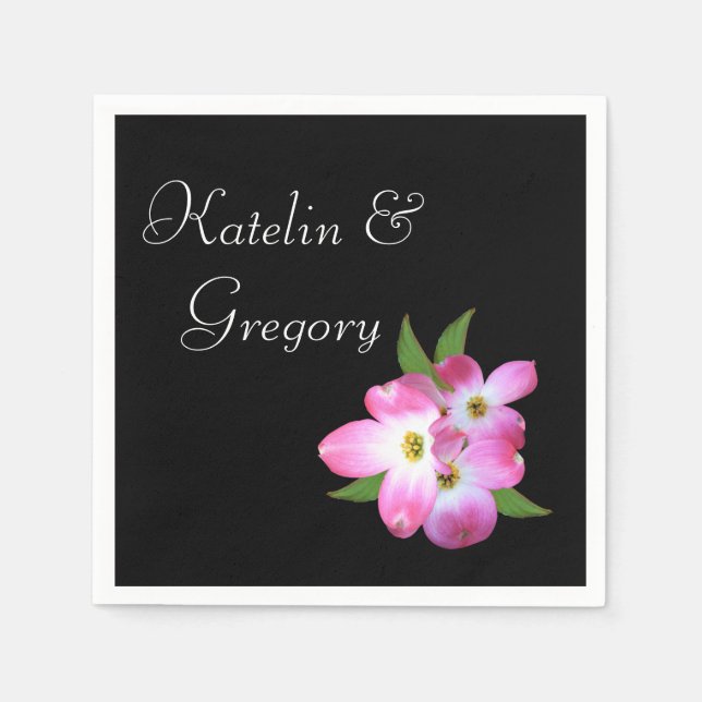 Guardanapo De Papel Chá de panela Pink Dogwood Napkins (Frente)