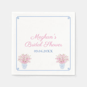 Guardanapo De Papel Chá de panela Preppy Chic Blue E Pink