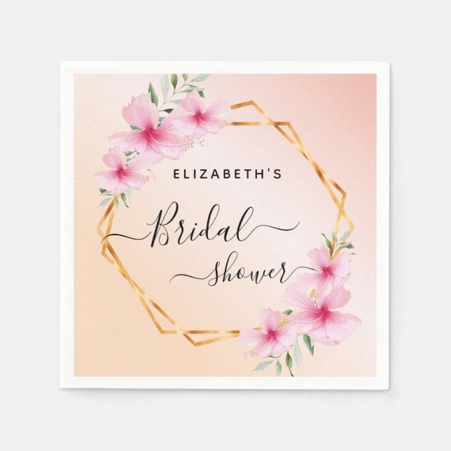 Guardanapo De Papel Chá de panela rosa dourado brilho (Frente)