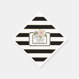Guardanapo De Papel Chá de panela Rosa preto n branco moderno