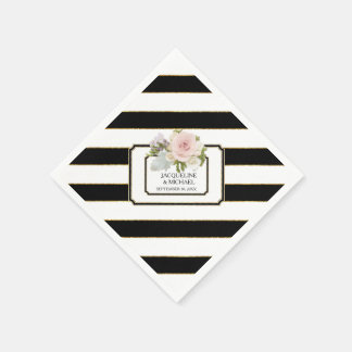 Guardanapo De Papel Chá de panela Rosa preto n branco moderno