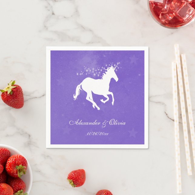 Guardanapo De Papel Chá de panela Roxo Unicorn Napkin (Insitu)