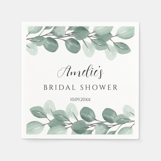 Guardanapo De Papel Chá de panela Russo Eucalyptus Greenery (Frente)