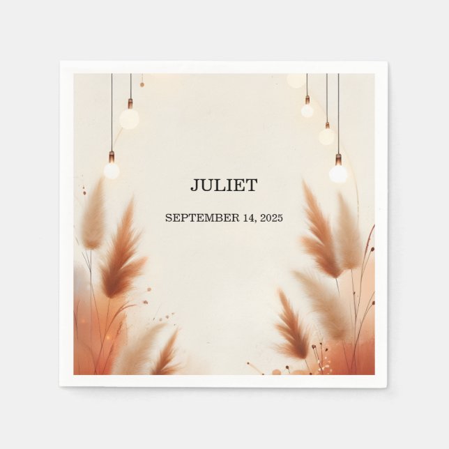 Guardanapo De Papel Chá de panela Rustic Boho Autumn Brown (Frente)