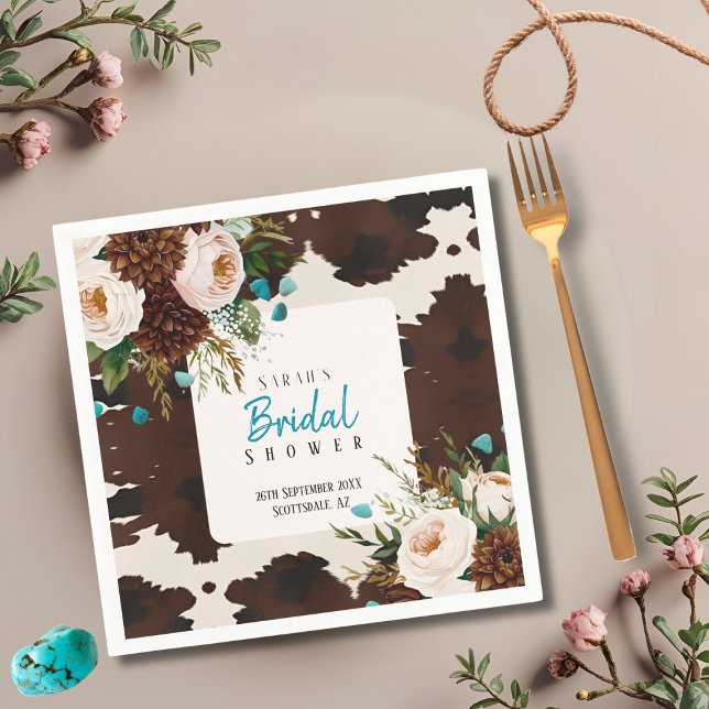 Guardanapo De Papel Chá de panela Rustic Boho WIldflower (Western Rustic Boho WIldflower Bridal Shower Napkins)
