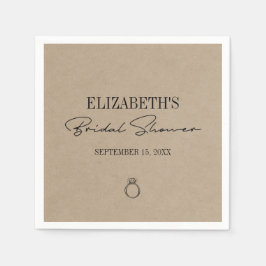 Guardanapo De Papel Chá de panela Rustic Kraft Modern Script