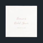 Guardanapo De Papel Chá de panela Simples e Dourado de Napkins<br><div class="desc">Estes guardanapos de chá de panela simples e minimalistas de ouro rosa são perfeitos para um chá de casamento moderno. O design simples e elegante apresenta a tipografia de script clássico e de rico em rosa-ouro.</div>