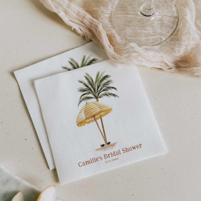 Guardanapo De Papel Chá de panela Summer Beach (Summer Beach Bridal Shower Napkins)