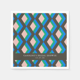 Guardanapo De Papel Chá de panela Verde Azul Geométrico Moderno