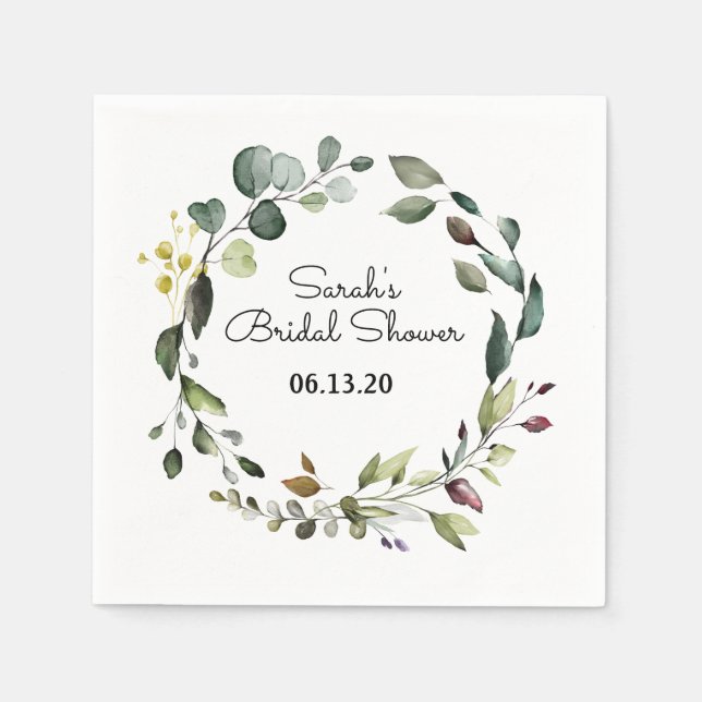 Guardanapo De Papel Chá de panela Verde Vine Napkin Wreath (Frente)