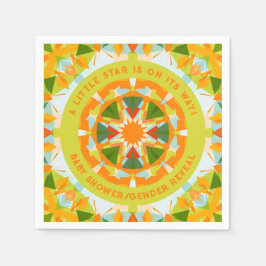 Guardanapo De Papel Chá do Menino Verde Laranja Brilhante