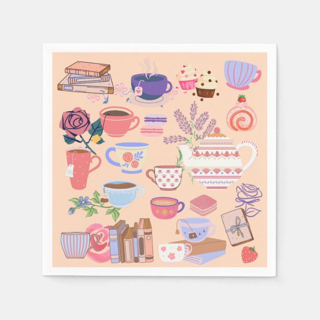 Guardanapo De Papel Chá E Livros (Frente)