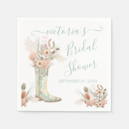 Guardanapo De Papel Chá Floral Boots da Cowgirl Ocidental