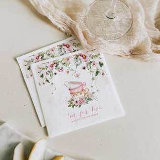 Guardanapo De Papel Chá para Dois Aniversário Napkins | Floral Tea Par