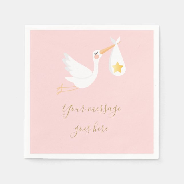 Guardanapo De Papel Chá Rosa de Bebê de Entrega Especial (Frente)