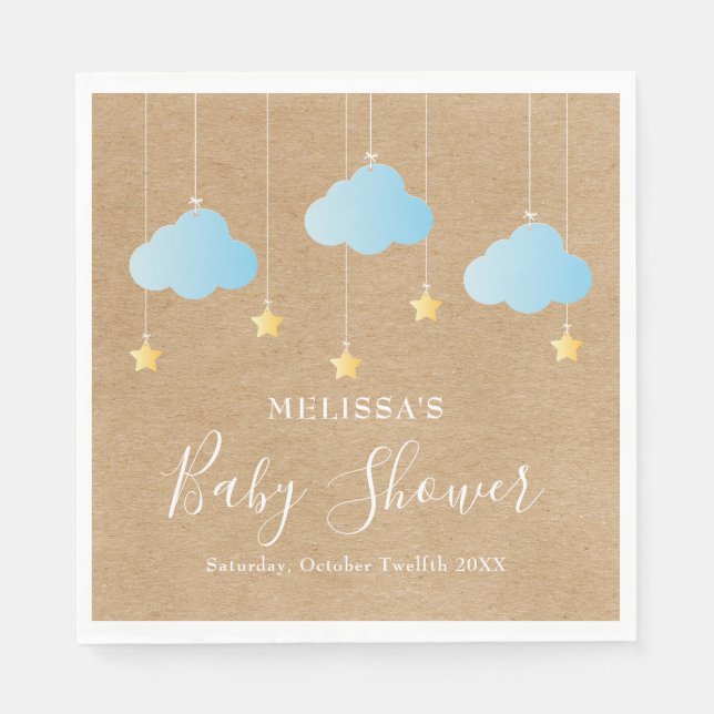Guardanapo De Papel Chá Rustic Twinkle Baby Boy / Sprinkle (Frente)