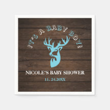 Chá Rústico Tema Madeira Azul Veado Menino