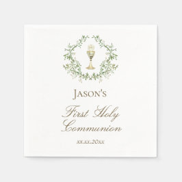 Guardanapo De Papel Chalice da crista verde da primeira comunidade