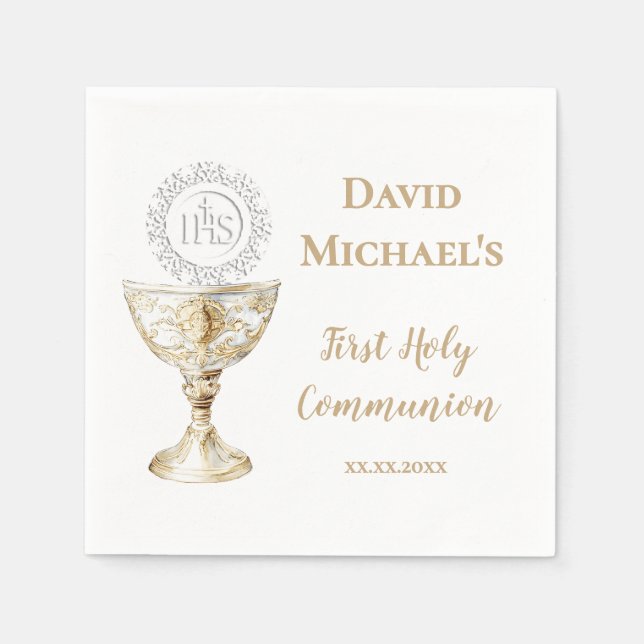 Guardanapo De Papel Chalice Host First Holy Communion (Frente)