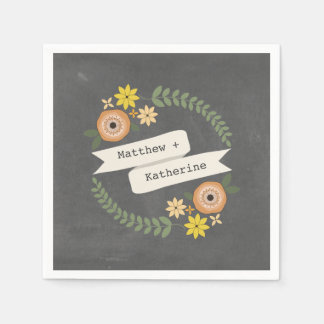 Guardanapo De Papel Chalk Inspirou Wreath Wedkins