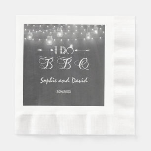 Guardanapo De Papel Chalkboard Mason Jars Luzes de corda Eu faço CHUR