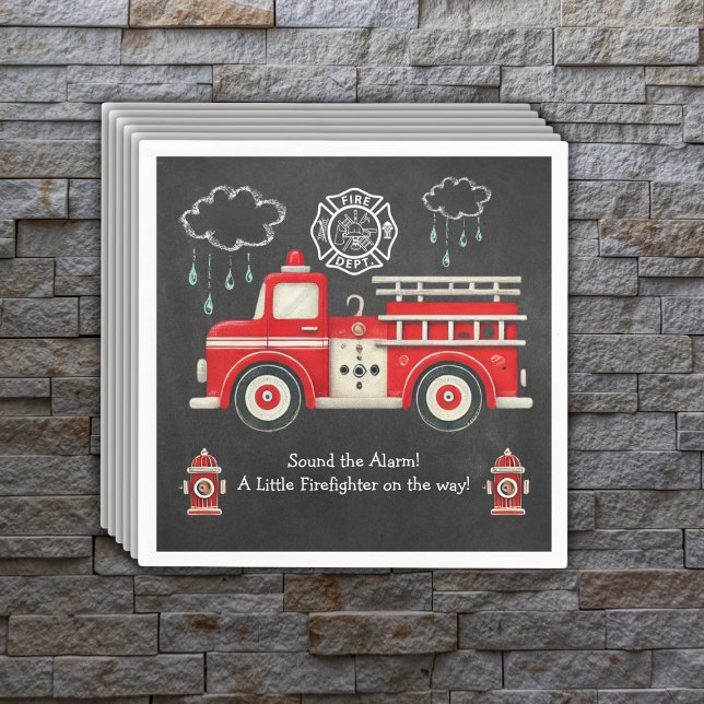 Guardanapo De Papel Chalkboard Som o Alarme! Chá de fraldas de caminhã (Criador carregado)