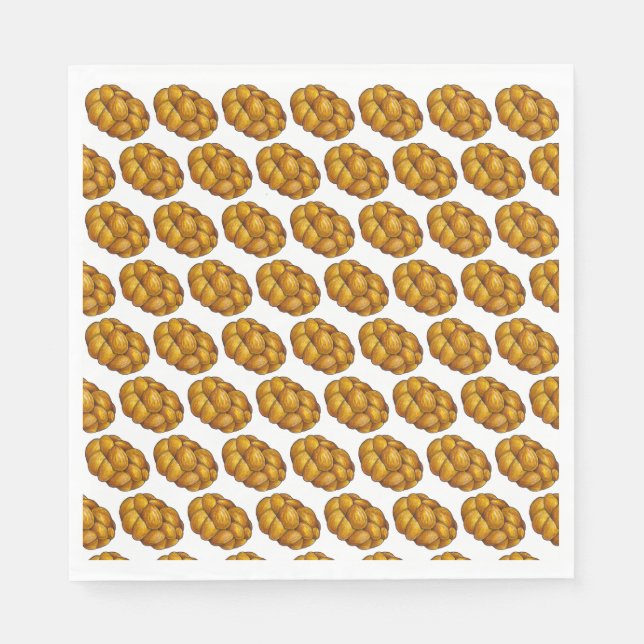 Guardanapo De Papel Challah Braided Jewery Bread Loaf Hanukkah (Frente)