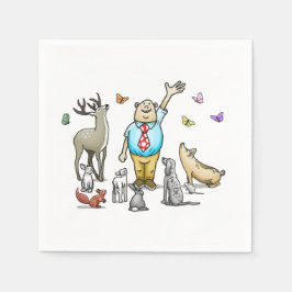 Guardanapo De Papel Chamando Todos os Animais de Aniversário