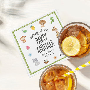 Guardanapo De Papel Chamando todos os animais de Aniversário de crianç