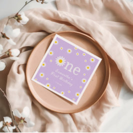 Guardanapo De Papel Chamomile Daisy Flower Elegante Roxo Aniversário