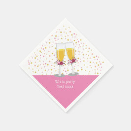 Guardanapo De Papel Champagne Brunch e Bubble animam aniversário