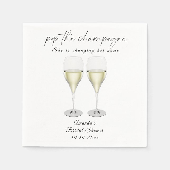 Guardanapo De Papel Champagne de casamento Pop (Frente)