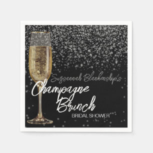 Guardanapo De Papel Champagne Glass Brunch Chá de panela Dourado Bokeh