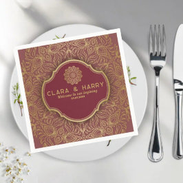 Guardanapo De Papel Champagne gold calligraphy romantic weeding