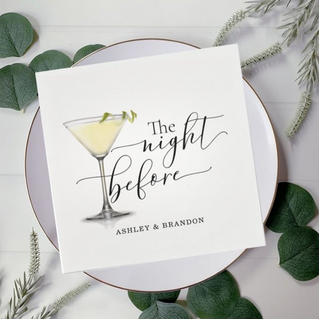 Guardanapo De Papel Champagne Minimal Script The Night Before Guardana (Criador carregado)