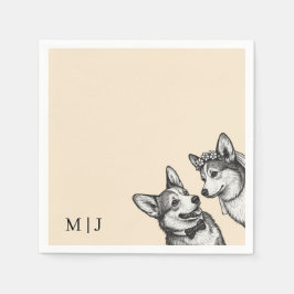 Guardanapo De Papel Champagne Morno - Casamento Caprichoso de Corgi Vi