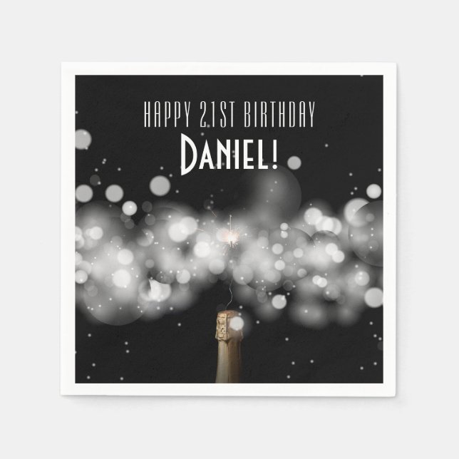 Guardanapo De Papel Champagne Sparkle Festa de aniversário Napkins (Frente)