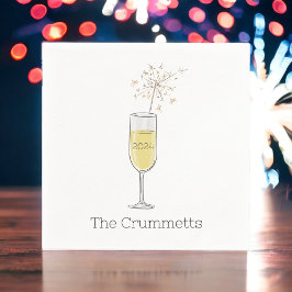 Guardanapo De Papel Champanhe de Feriado de feliz ano novo Personaliza