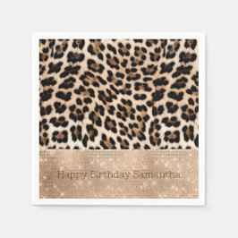 Guardanapo De Papel Champanhe Glitz Cream Leopardo