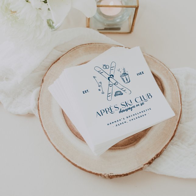 Guardanapo De Papel Champanhe no gelo | Après Ski Winter Bachelorette (Criador carregado)