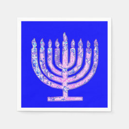 Guardanapo De Papel Chanucá Rosa Azul Menorah 4Hannah